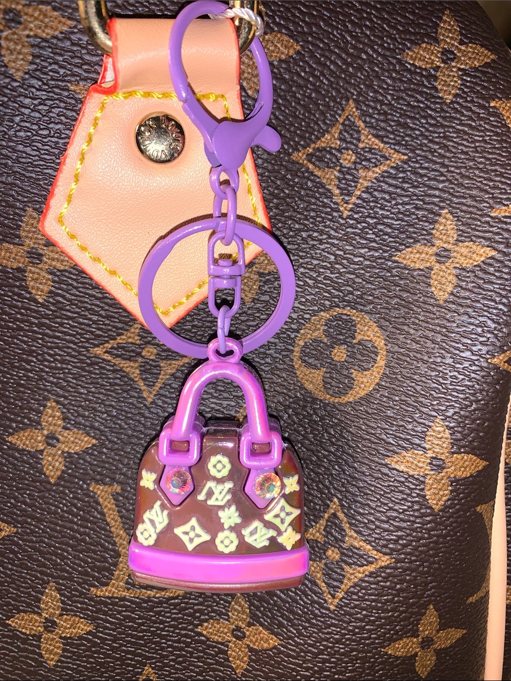 Iridescent Designer-Inspired bagcharm Keychain